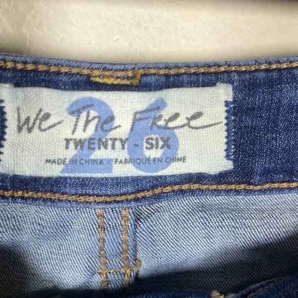 Free People We the Free Button Fly Raw Hem Flare Denim Jeans 26 - Picture 5 of 6
